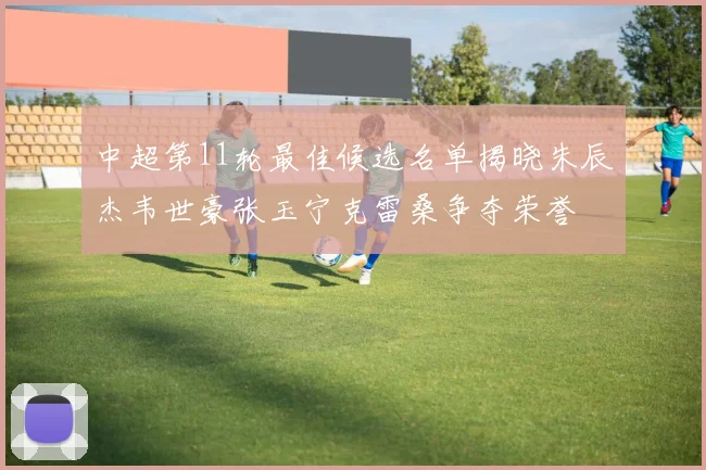中超第11轮最佳候选名单揭晓朱辰杰韦世豪张玉宁克雷桑争夺荣誉